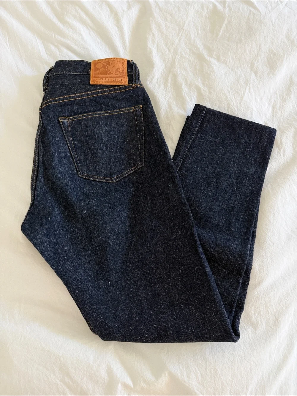 Japanese raw denim Dark Indigo Men’s Jeans - Straight Fit - Picture 2 of 4